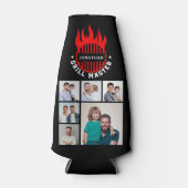 6 Photo Collage Father's Day Grill Master Add Name ボトルクーラー (正面)