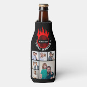6 Photo Collage Father's Day Grill Master Add Name ボトルクーラー (ボトル正面)