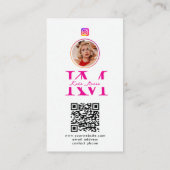 6 Photo Collage Influencer Feed Pink Monogram 名刺 (裏面)