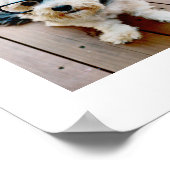 6 Photo Collage Minimalist - Gold and White Grid ポスター (角)