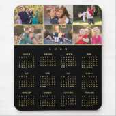 6 Photo Collage Personalized Family 2026 Calendar マウスパッド (正面)