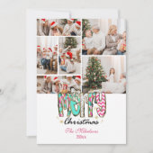 6 Photo Colorful Retro Merry Christmas シーズンカード (正面)