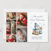 6 Photo First Christmas Birth Announcement シーズンカード (正面)