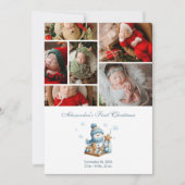 6 Photo First Christmas Birth Announcement シーズンカード (正面)