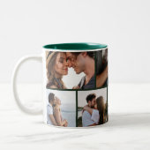 6 Photo Highland Cow Merry Christmas Mrs and Mr ツートーンマグカップ (左)