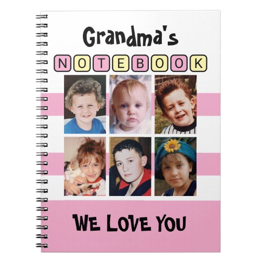6 photo love you pink grandma's ノートブック (正面)