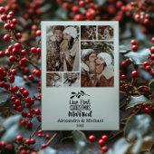 6 Photo Minimialist Our First Christmas Married シーズンカード