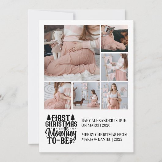 6 Photo Mommy to be Christmas Pregnancy  シーズンカード (正面)