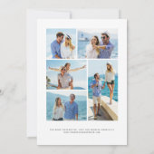 6-Photo Navy Blue金ゴールドアゲート結婚ズ 招待状 (裏面)