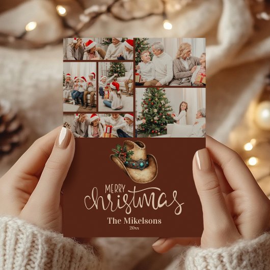 6 Photo  Western Cowboy Hat Christmas シーズンカード
