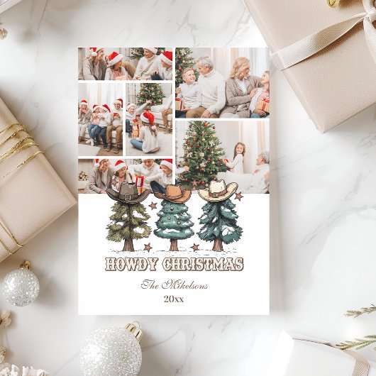 6 photo Western Howdy Christmas シーズンカード