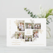 6 Photos Collage Wedding Botanical Branches Frame セーブザデート (スタンド正面)