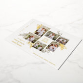 6 Photos Collage Wedding Botanical Branches Frame 箔招待状 (回転した状態)