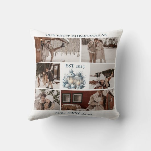 6 Photos First Christmas Together クッション (裏面)