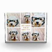 6 picコラージュのミニマリスト – 金ゴールドとホワイトグリッド フォトブロック (正面)