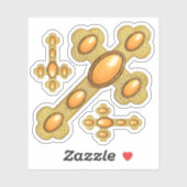 6 Sardonyxと出芽フェイク十字 – 輪郭 シール (シート)