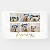 6 Squareフォトコラージュ – 手書きフォント文字 横断幕 (横)