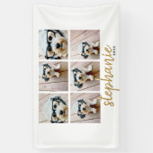 6 Squareフォトコラージュ – 手書きフォント文字 横断幕 (縦)