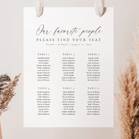 6 Tables Favorite People Acrylic Seating Chart アクリルサイン