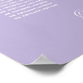 6 Tables Lavender Wedding Purple Seating Chart ポスター (角)