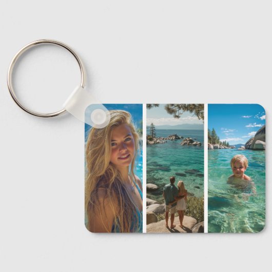 6 Vertical Strip Boho Photo Collage キーホルダー (裏面)