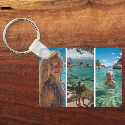6 Vertical Strip Boho Photo Collage キーホルダー (裏面)