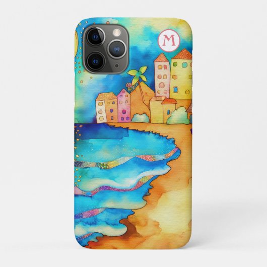 *~*  6 Watercolor Sea Beach Umbrella Sand Case-Mate iPhoneケース (裏)