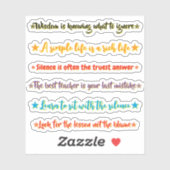 6 Wise Quotes | Motivational & Inspirational シール (シート)