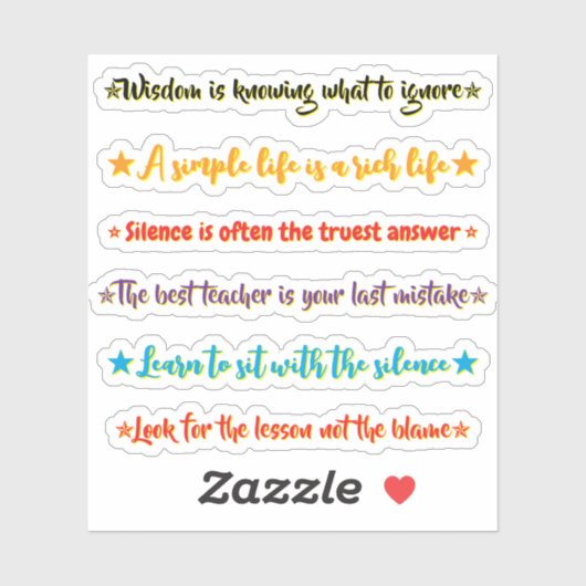 6 Wise Quotes | Motivational & Inspirational シール (シート)