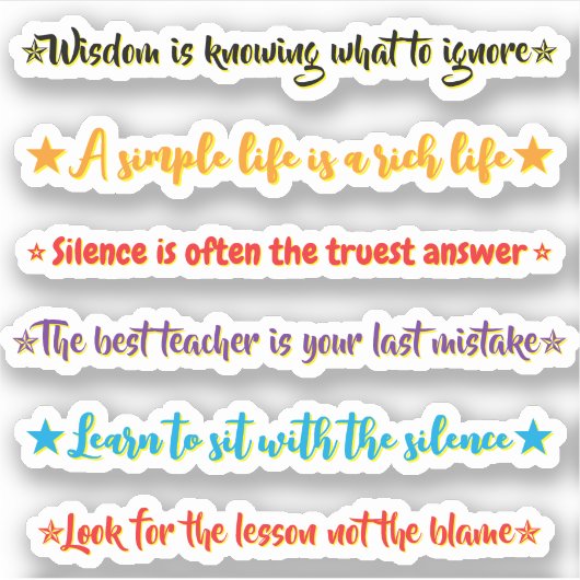 6 Wise Quotes | Motivational & Inspirational シール (正面)