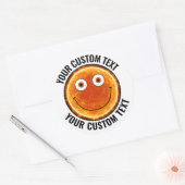 6 xザサンパーソナライズされた文字カスタムハッピー顔3" ラウンドシール (封筒)