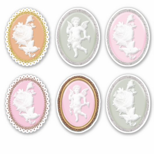 6 x美しいスクラップブック作りカード作成ギフトカメラ シール (正面)