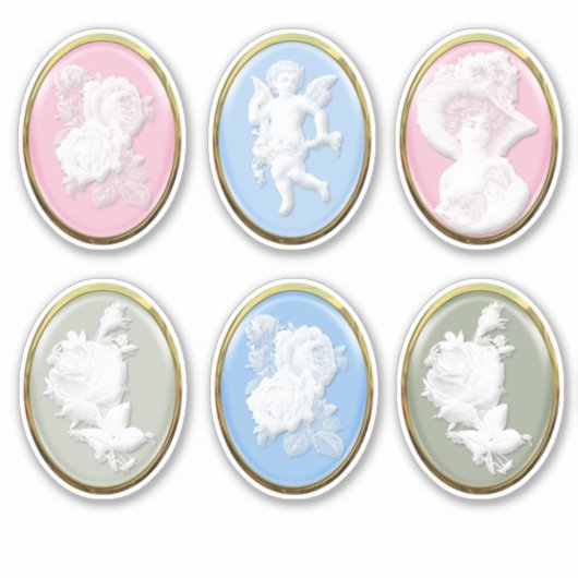 6 x美しいスクラップブック作りカード作成ギフトカメラ シール (正面)