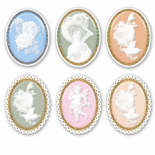 6 x美しいスクラップブック作りカード作成ギフトカメラ シール (正面)