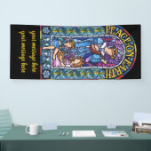 6' x 2.5'クリスマスビニールバナーステンドグラス 横断幕 (トレードショー)