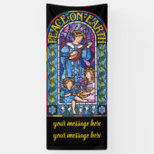 6' x 2.5'クリスマスビニールバナーステンドグラス 横断幕 (縦)