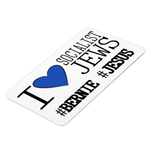 6 x 4カーマグネットI愛する社会主義ユダヤ人 マグネット (左側)