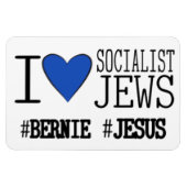 6 x 4カーマグネットI愛する社会主義ユダヤ人 マグネット (横)