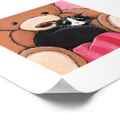 6" x 6" Whimsical Cat Art | Cat on Bed ポスター (角)