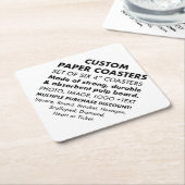 6 x Custom Personalized 4" DIAMOND Paper Coasters ペーパーコースター (アングル)