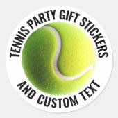 6 x Tennis Ball with Custom Personalized Text 3" ラウンドシール (正面)
