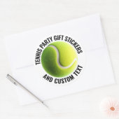 6 x Tennis Ball with Custom Personalized Text 3" ラウンドシール (封筒)