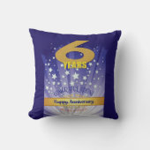 6 Year CUSTOM NAME 12 Step Anniversary Bold Number クッション (正面)