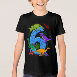 6 Year Old Dinosaur Birthday 6th T Rex Dino Six  トライブレンドＴシャツ