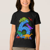 6 Year Old Dinosaur Birthday 6th T Rex Dino Six  トライブレンドＴシャツ (正面)