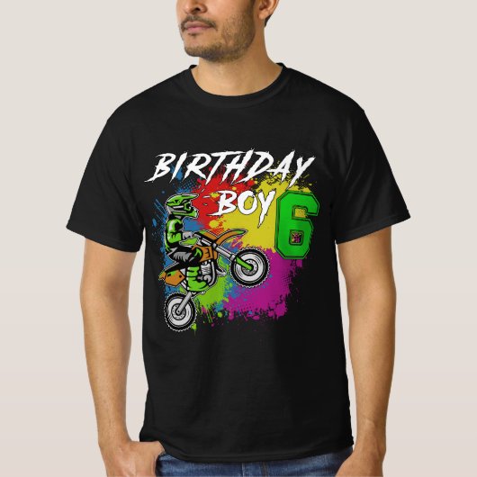 6 Year Old Dirt Bike Birthday Party  Tシャツ (正面)