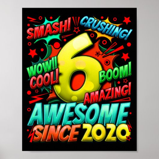 6 Year Old For Boys 6th Birthday Boy 6 Year Old Bo ポスター (正面)