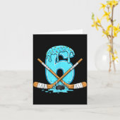 6 Year Old Hockey Ice Cream Drip Youth 6th Birthda カード (黄色い花)