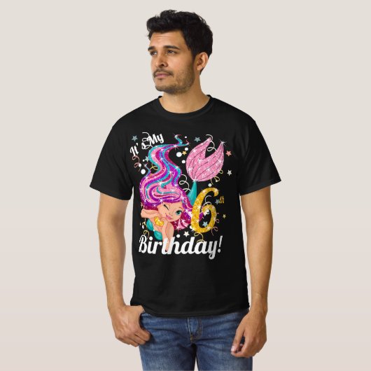 6 year old Mermaid  Tシャツ (正面フル)