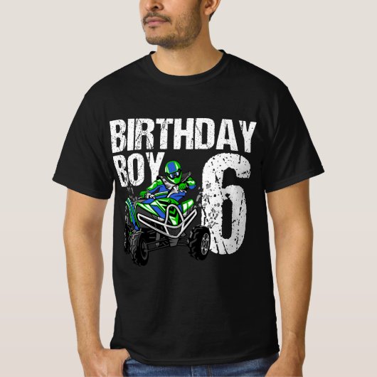 6 Year Old Quad Birthday Party Theme ATV 4 Wheeler Tシャツ (正面)